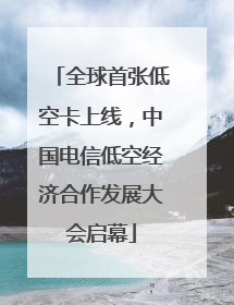 全球首张低空卡上线，中国电信低空经济合作发展大会启幕