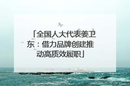 全国人大代表姜卫东：借力品牌创建推动高质效履职