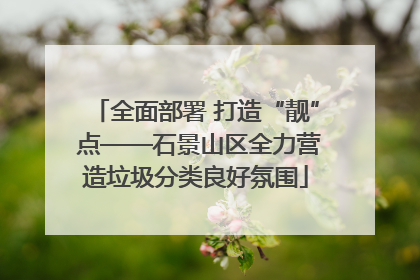 全面部署 打造“靓” 点——石景山区全力营造垃圾分类良好氛围
