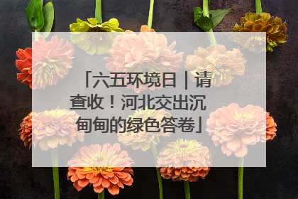 六五环境日｜请查收！河北交出沉甸甸的绿色答卷