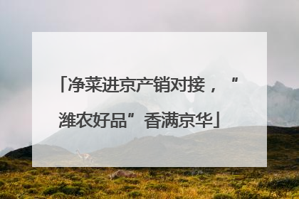 净菜进京产销对接，“潍农好品”香满京华