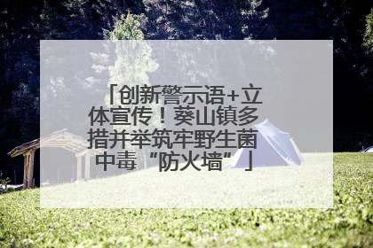 创新警示语+立体宣传！葵山镇多措并举筑牢野生菌中毒“防火墙”