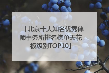 北京十大知名优秀律师事务所排名榜单天花板级别TOP10