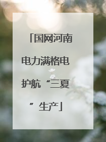 国网河南电力满格电护航“三夏”生产