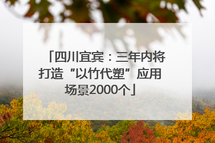 四川宜宾：三年内将打造“以竹代塑”应用场景2000个