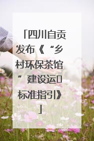 四川自贡发布《“乡村环保茶馆”建设运⾏标准指引》