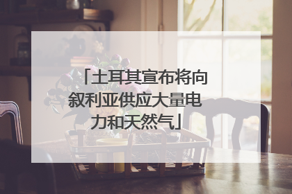 土耳其宣布将向叙利亚供应大量电力和天然气