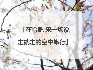 在合肥 来一场说走就走的空中旅行