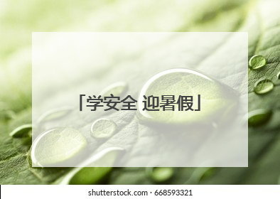 学安全 迎暑假