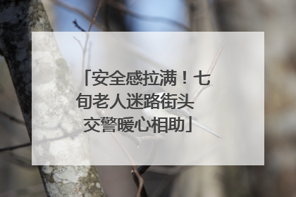 安全感拉满！七旬老人迷路街头 交警暖心相助