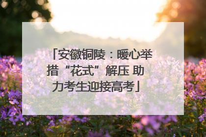 安徽铜陵：暖心举措“花式”解压 助力考生迎接高考