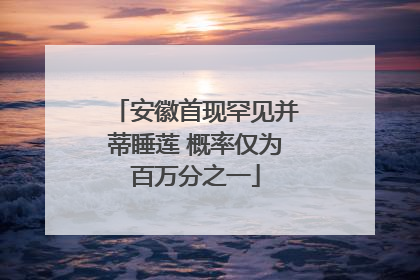 安徽首现罕见并蒂睡莲 概率仅为百万分之一