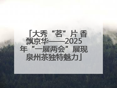 大秀“茗”片 香飘京华——2025年“一展两会”展现泉州茶独特魅力