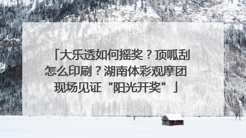 大乐透如何摇奖？顶呱刮怎么印刷？湖南体彩观摩团现场见证“阳光开奖”