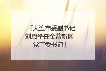 大连市委副书记刘恩举任金普新区党工委书记