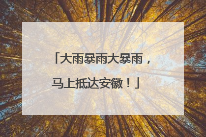 大雨暴雨大暴雨，马上抵达安徽！