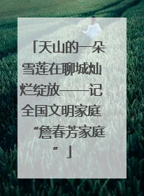 天山的一朵雪莲在聊城灿烂绽放——记全国文明家庭“詹春芳家庭”
