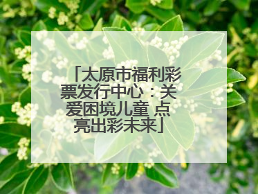 太原市福利彩票发行中心：关爱困境儿童 点亮出彩未来