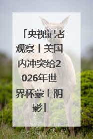 央视记者观察丨美国内冲突给2026年世界杯蒙上阴影