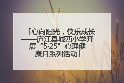 心向阳光，快乐成长——庐江县城西小学开展“5·25”心理健康月系列活动
