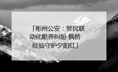 彬州公安：警民联动化赡养纠纷 枫桥经验守护夕阳红