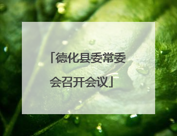 德化县委常委会召开会议