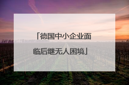 德国中小企业面临后继无人困境