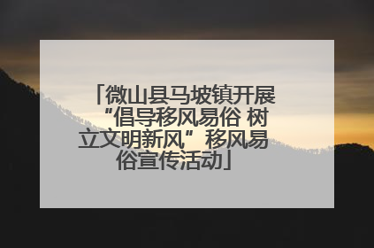 微山县马坡镇开展“倡导移风易俗 树立文明新风”移风易俗宣传活动