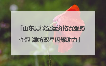 山东男橄全运资格赛强势夺冠 潍坊双星闪耀助力