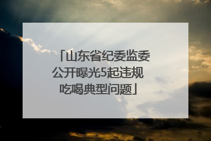 山东省纪委监委公开曝光5起违规吃喝典型问题