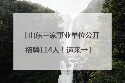 山东三家事业单位公开招聘114人！速来→