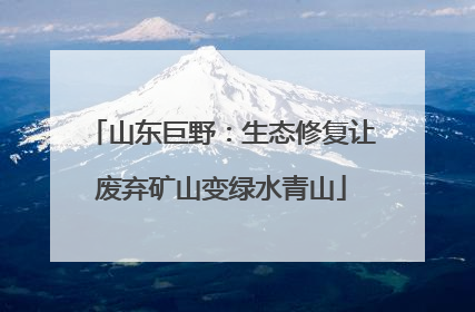 山东巨野：生态修复让废弃矿山变绿水青山
