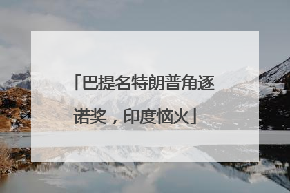 巴提名特朗普角逐诺奖，印度恼火