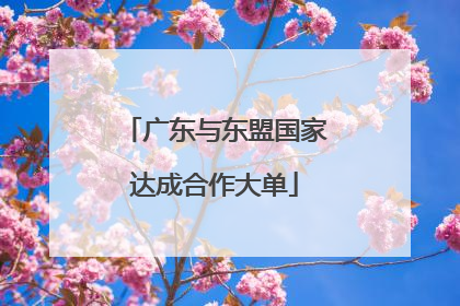 广东与东盟国家达成合作大单
