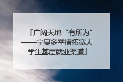 广阔天地“有所为”——宁夏多举措拓宽大学生基层就业渠道