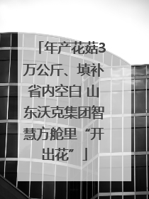 年产花菇3万公斤、填补省内空白 山东沃克集团智慧方舱里“开出花”