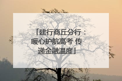 建行商丘分行：暖心护航高考 传递金融温度