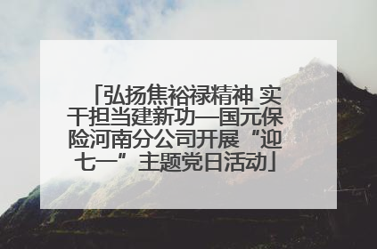 弘扬焦裕禄精神 实干担当建新功—国元保险河南分公司开展“迎七一”主题党日活动