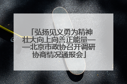弘扬见义勇为精神 壮大向上向善正能量——北京市政协召开调研协商情况通报会