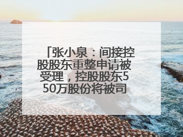 张小泉：间接控股股东重整申请被受理，控股股东550万股份将被司法拍卖