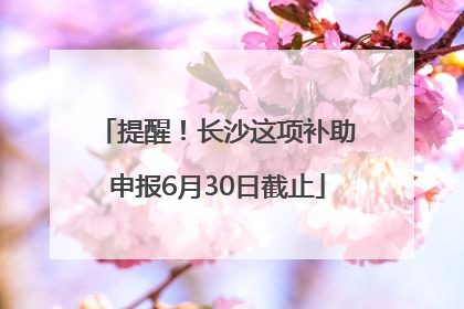 提醒！长沙这项补助申报6月30日截止