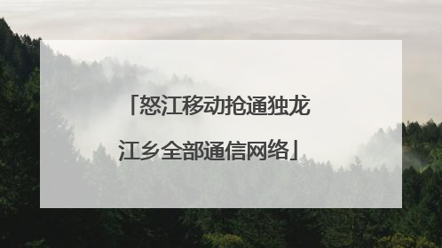 怒江移动抢通独龙江乡全部通信网络