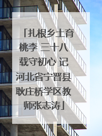 扎根乡土育桃李 三十八载守初心 记河北省宁晋县耿庄桥学区教师张志涛