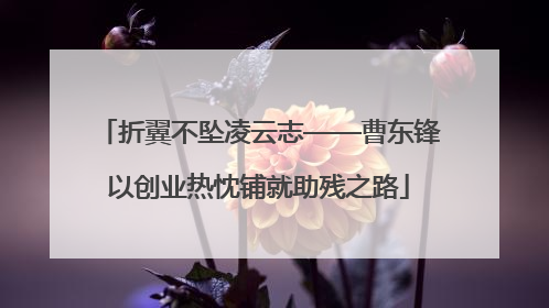 折翼不坠凌云志——曹东锋以创业热忱铺就助残之路