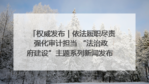 权威发布｜依法履职尽责 强化审计担当 “法治政府建设”主题系列新闻发布会市审计局专场召开