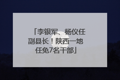 李银军、杨仪任副县长！陕西一地任免7名干部