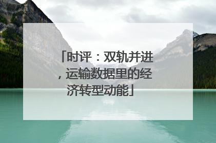 时评：双轨并进，运输数据里的经济转型动能