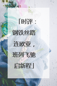 时评：钢铁丝路连欧亚，班列飞驰启新程