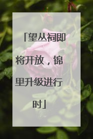 望丛祠即将开放，锦里升级进行时