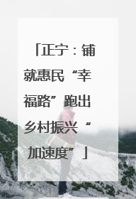 正宁：铺就惠民“幸福路”跑出乡村振兴“加速度”